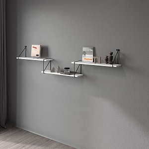 Полка с полкодержателями COFFEE SH4-ROD/BAR, белый, 1780х166х392 мм